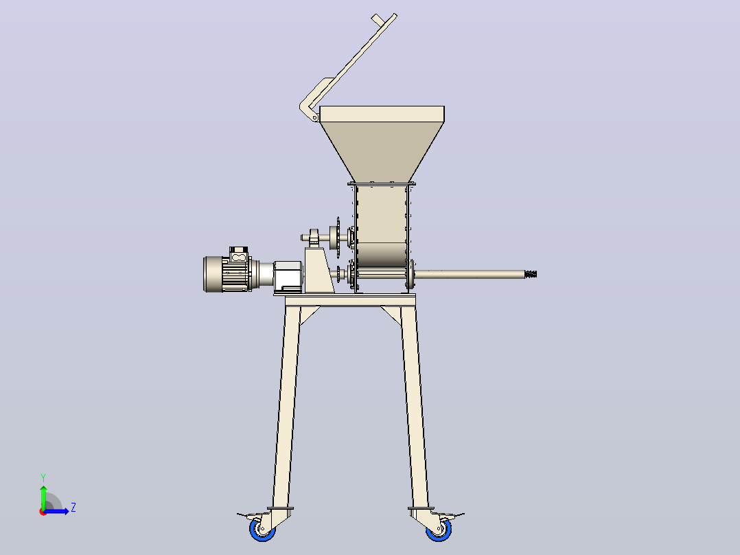 旋转破碎机rotary-crusher-1831-模型格式为 x-t左视图