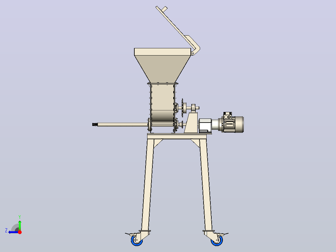 旋转破碎机rotary-crusher-1831-模型格式为 x-t右视图