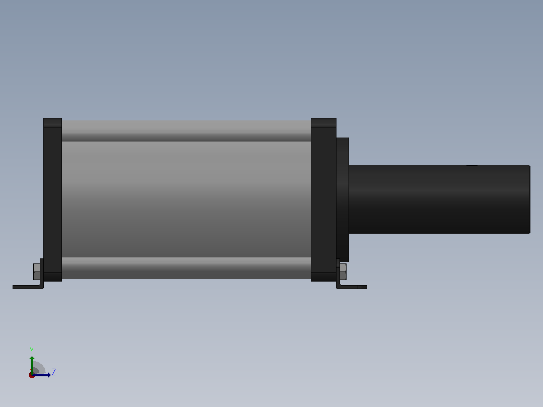 MHD油桶分离型增压器[MHD-80-28-M-120-S1]左视图