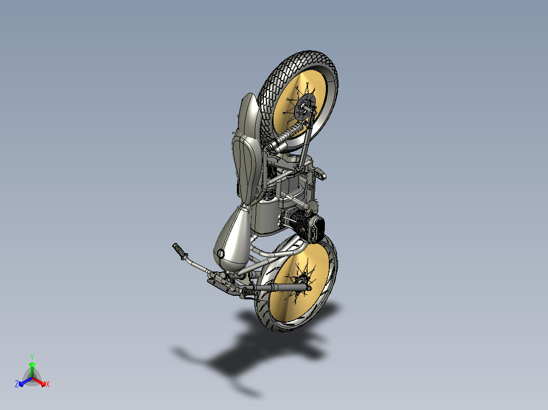 乌拉尔750摩托车3D图纸 STP格式主视图