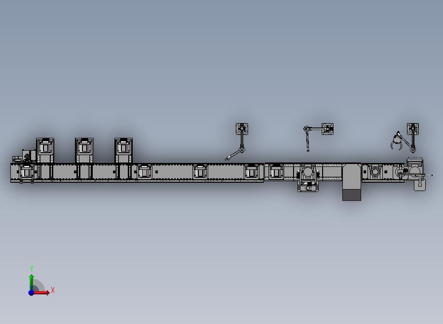 电梯曳引机流水线前视图