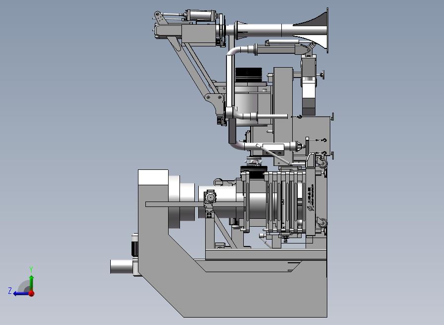 电梯曳引机流水线右视图