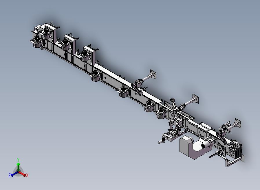 电梯曳引机流水线正等轴测图