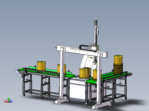 塑料桶提手自动安装堆叠流水线sw15可编辑