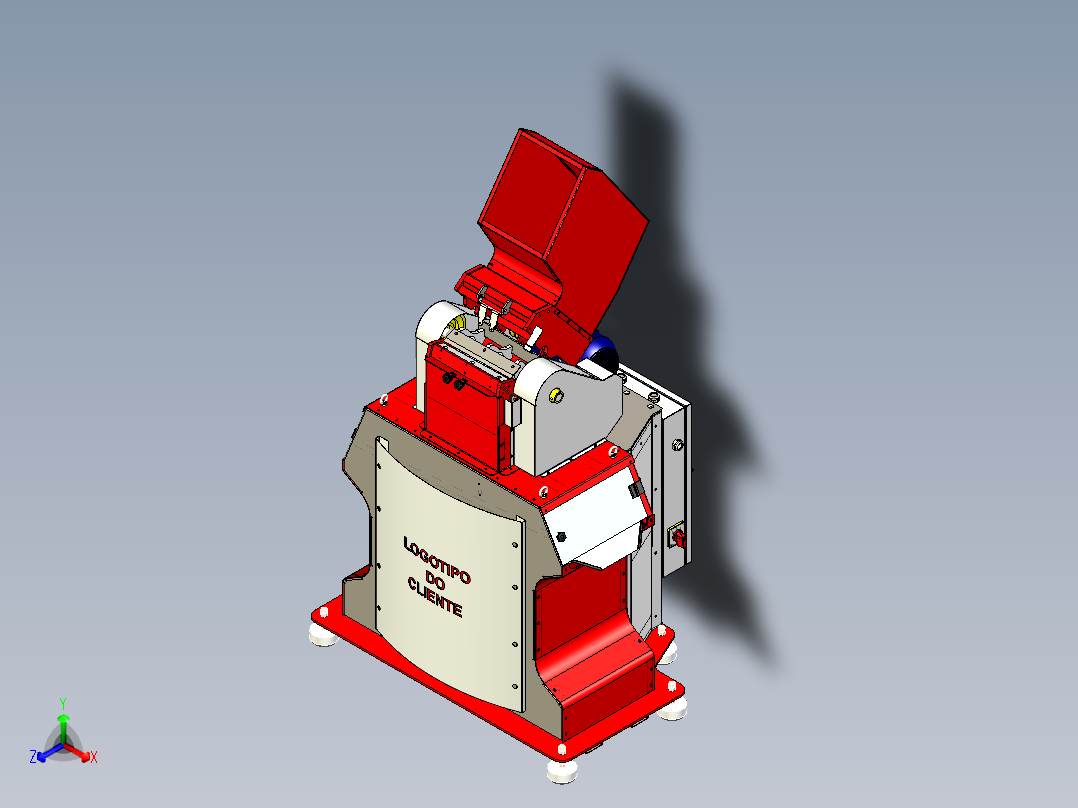 大型碎纸机正等轴测图