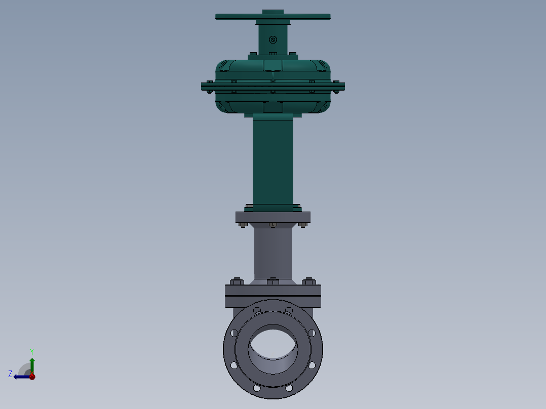 气动调节阀-316 DN25-DN300右视图