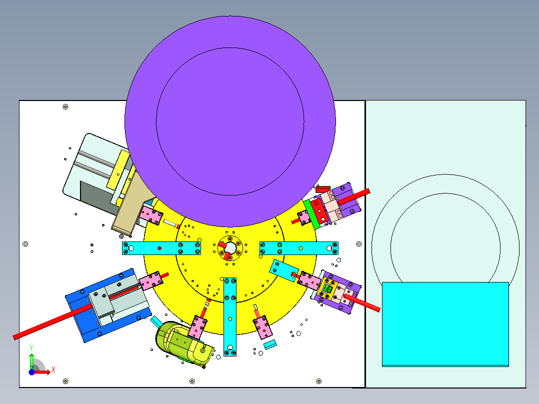 自动铆接螺丝螺帽C型环的机器前视图