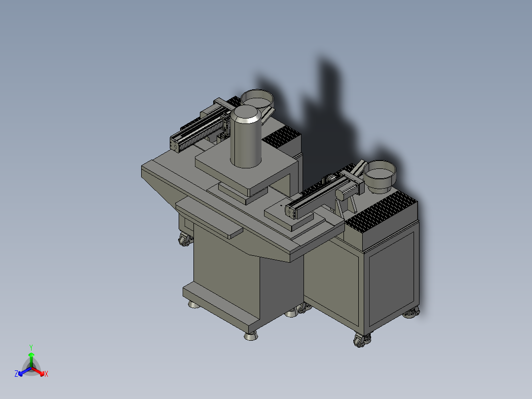 注塑自动插端正等轴测图