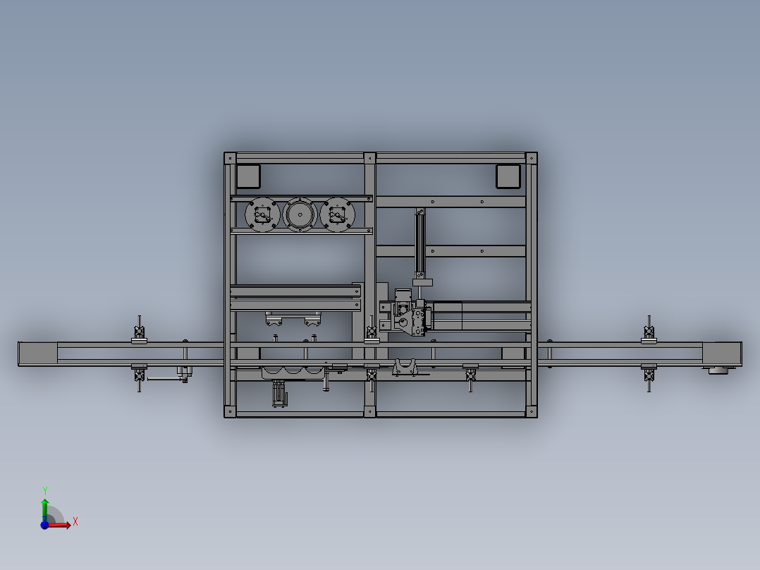 B03-PET瓶灌装封盖机自动化设备3D模型图纸 Solidworks设计前视图