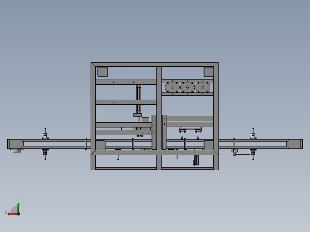 B03-PET瓶灌装封盖机自动化设备3D模型图纸 Solidworks设计后视图
