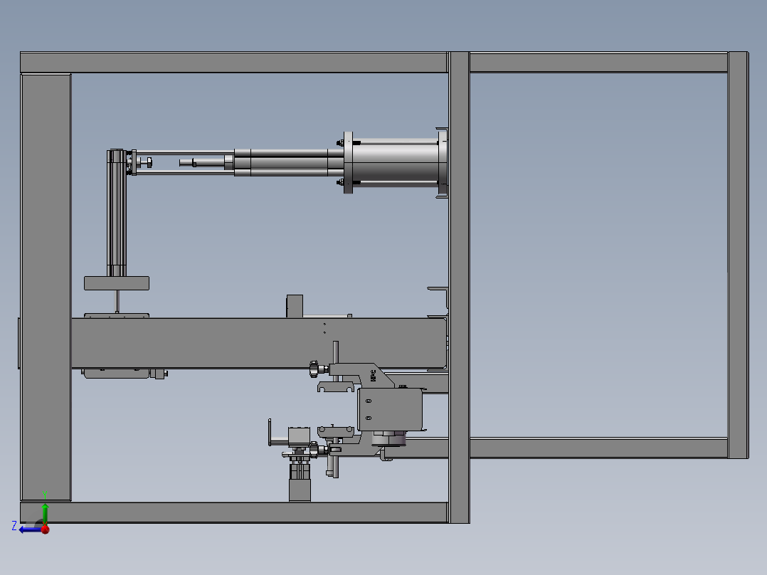 B03-PET瓶灌装封盖机自动化设备3D模型图纸 Solidworks设计右视图