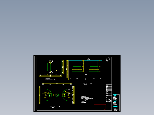 CAD01运动场地篮球场排球场羽毛球场网球场CAD图块素材合集14.8 MB