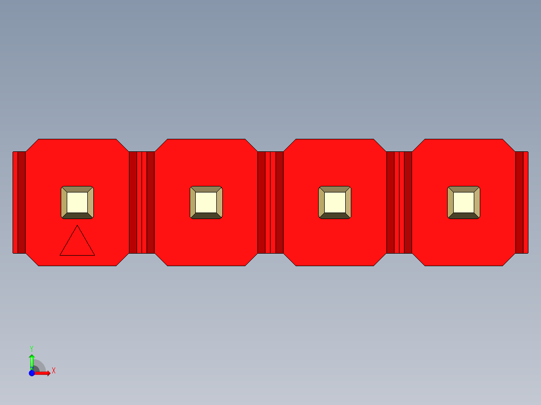 彩色公头100mil（2.54mm）系列-DS1021_red_1x04p_100mil_Type19_rev1.0前视图