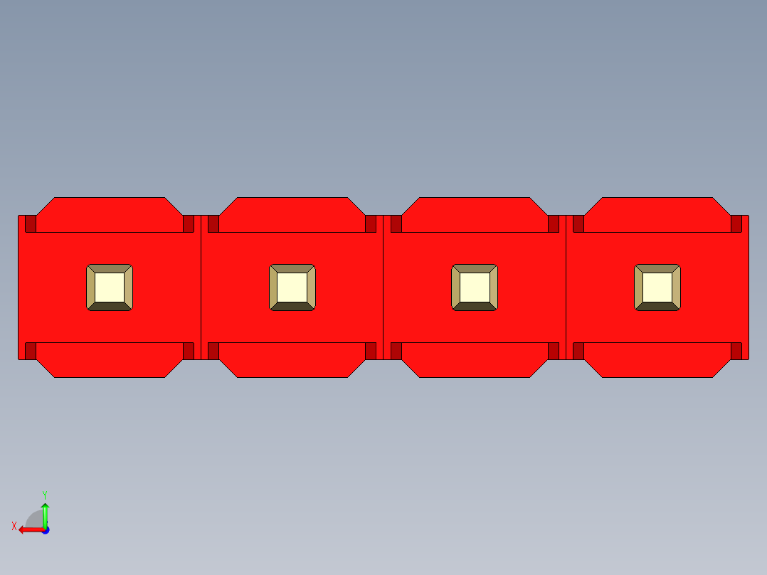 彩色公头100mil（2.54mm）系列-DS1021_red_1x04p_100mil_Type19_rev1.0后视图