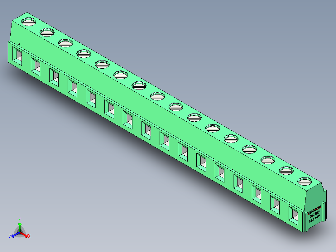 DEGSON DG500 系列 5.05.087.62mm 接线端子-DG500-7.62-16P-14-00AH主视图