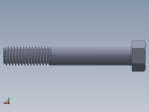 UNC 六角螺栓-Hex Bolt 0.4375-14 x 3.SLDPRT后视缩略图