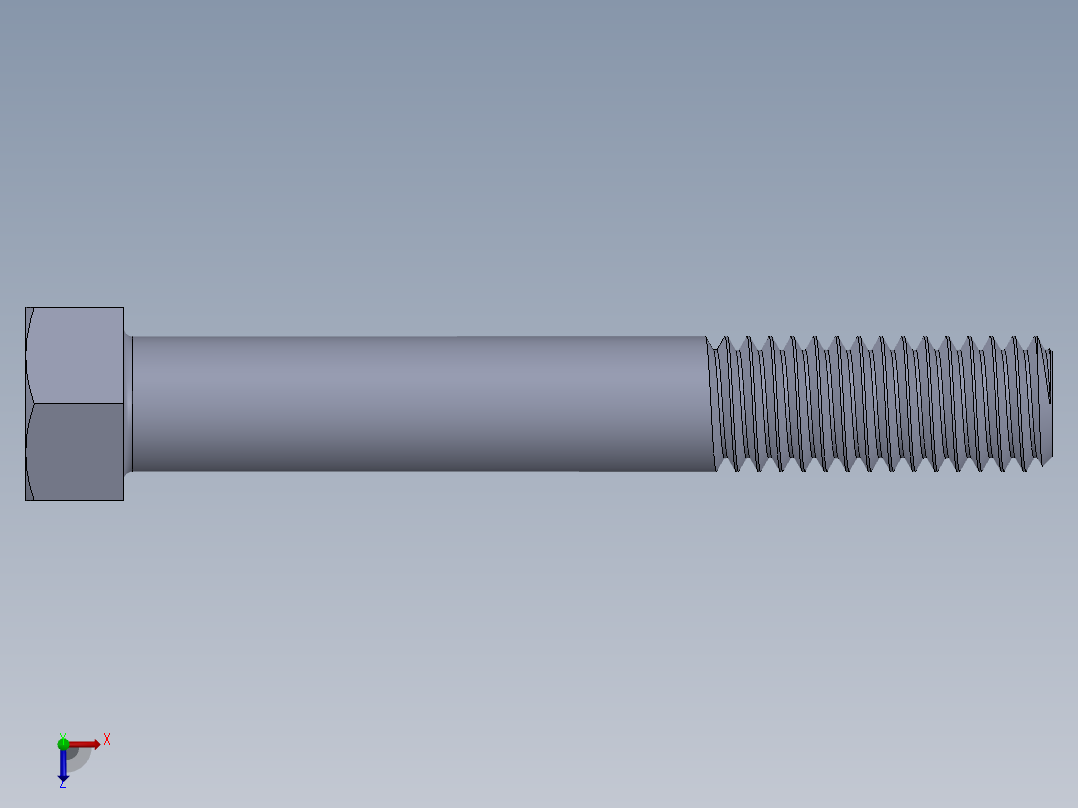 UNC 六角螺栓-Hex Bolt 0.4375-14 x 3.SLDPRT俯视图