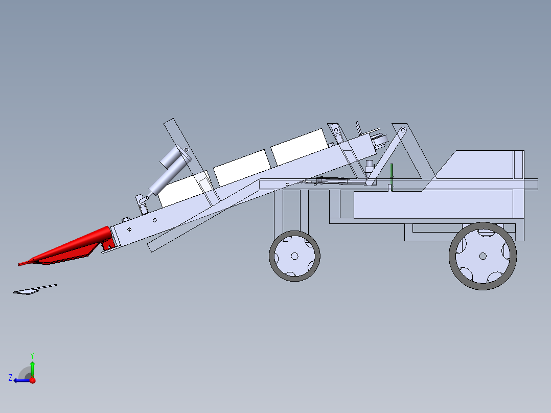 胡萝卜收获机右视图
