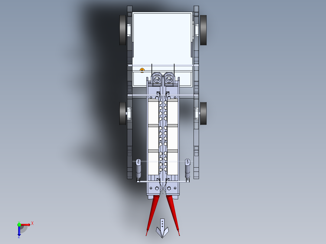 胡萝卜收获机俯视图