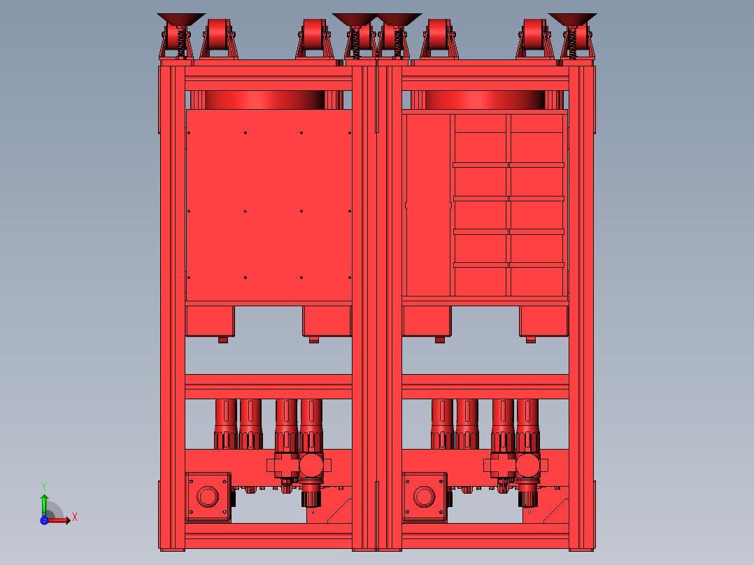 涂胶储存桶铝型材运输设备前视图
