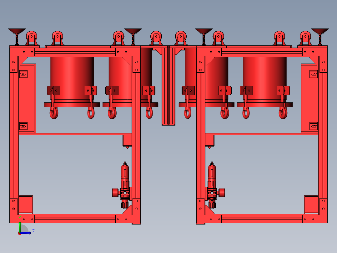 涂胶储存桶铝型材运输设备左视图