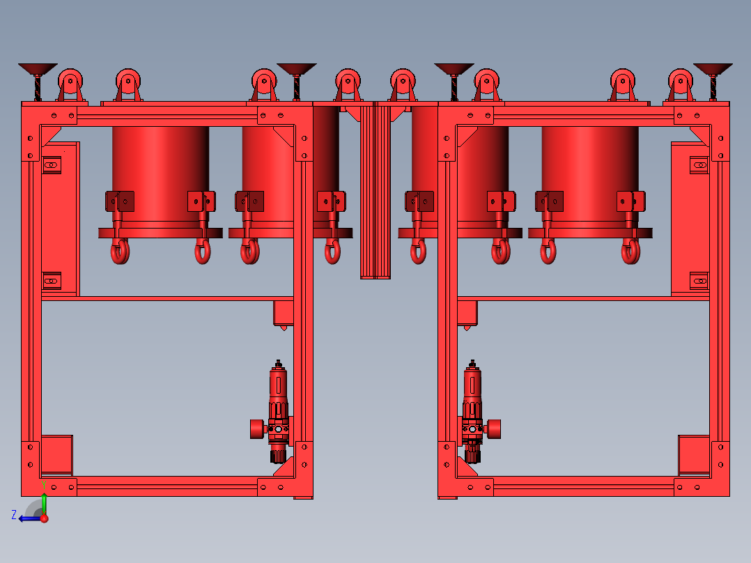 涂胶储存桶铝型材运输设备右视图