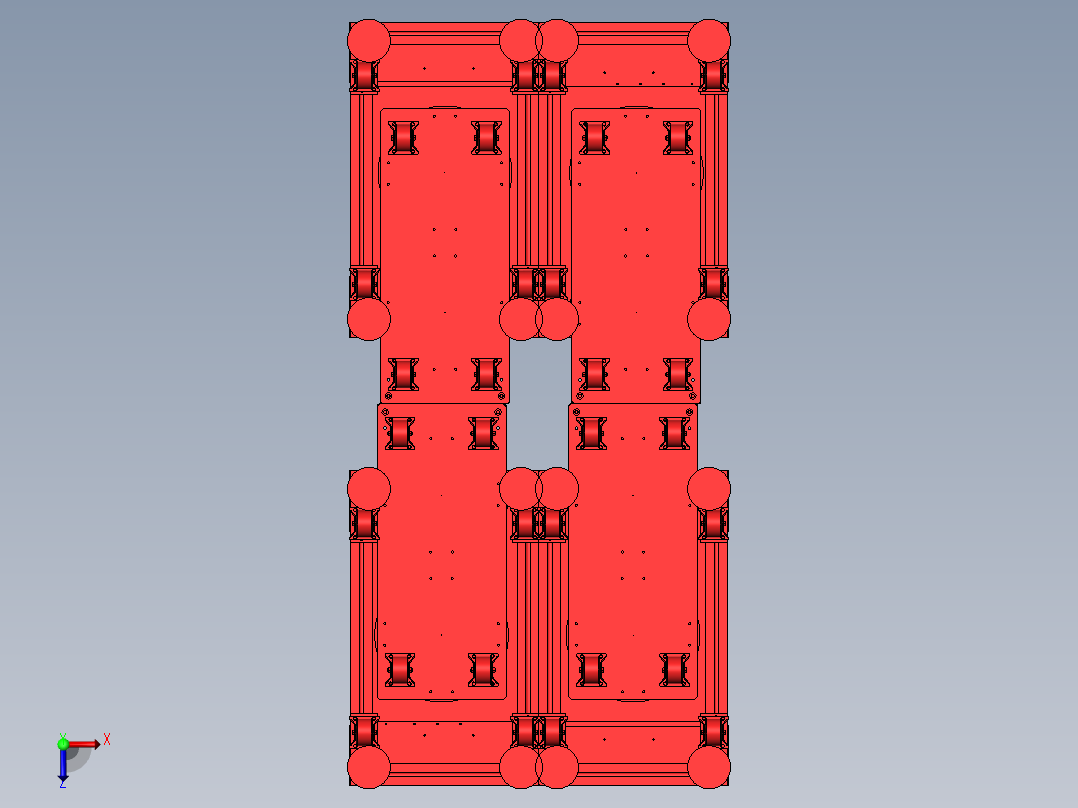 涂胶储存桶铝型材运输设备俯视图