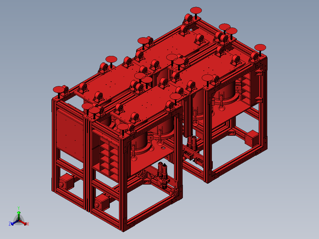 涂胶储存桶铝型材运输设备正等轴测图