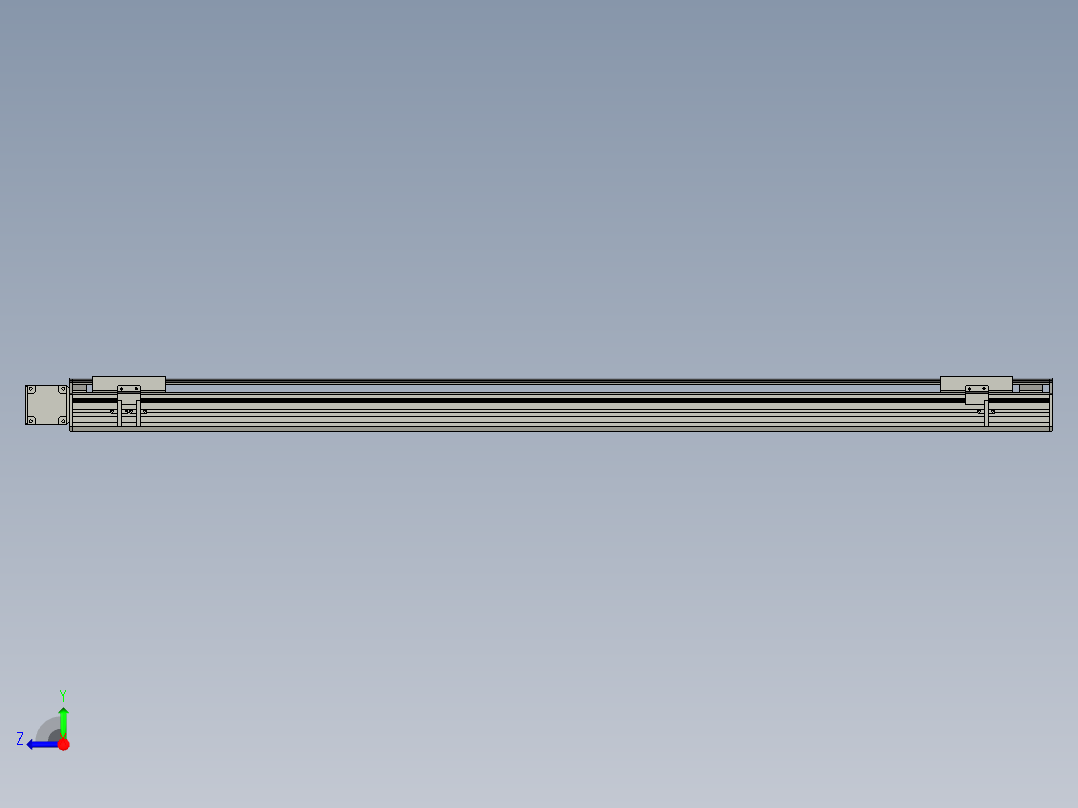 直线模组WG-LHB12-S1250-L(B)设计图纸右视图
