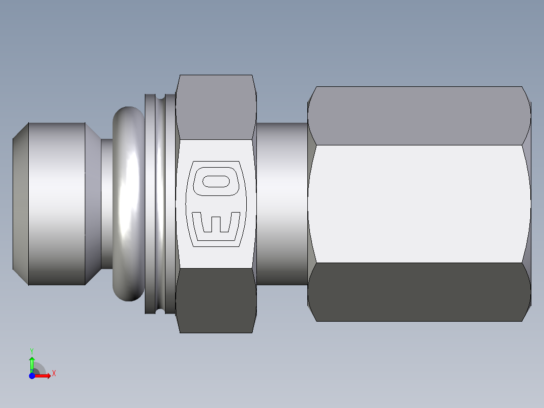 卡套式工业通用硬管接头EO_Male_Stud_connector_GEO04ZLLMCF前视图