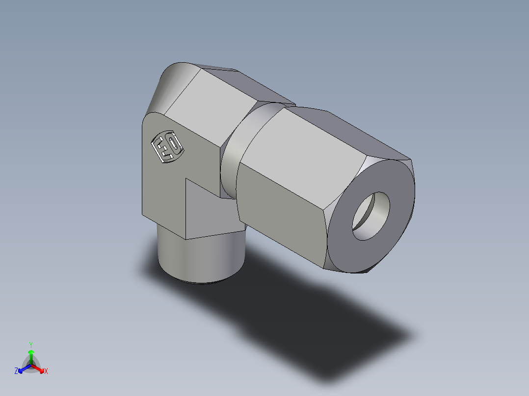 卡套式工业通用硬管接头EO_Male_stud_elbow_WE06LR71主视图