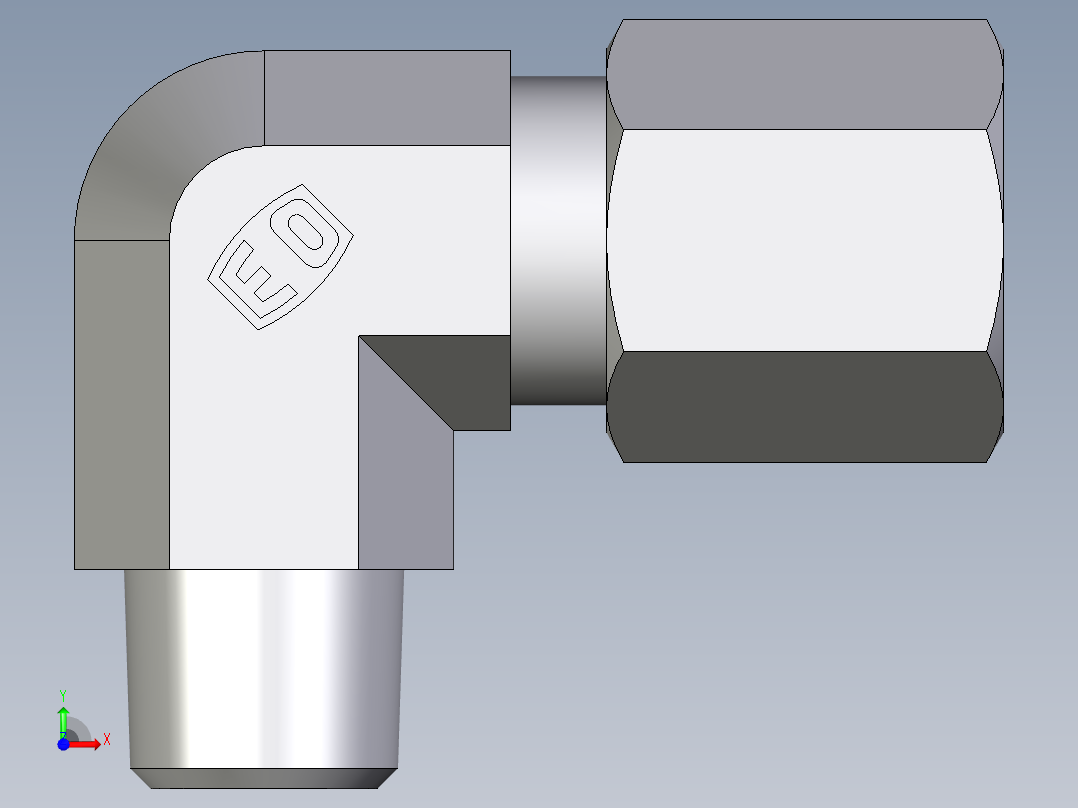 卡套式工业通用硬管接头EO_Male_stud_elbow_WE06LR71前视图