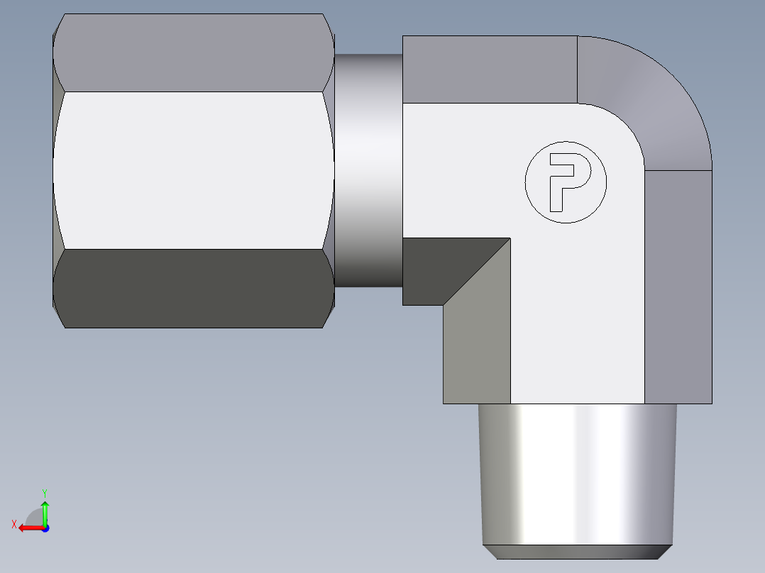 卡套式工业通用硬管接头EO_Male_stud_elbow_WE06LR71后视图