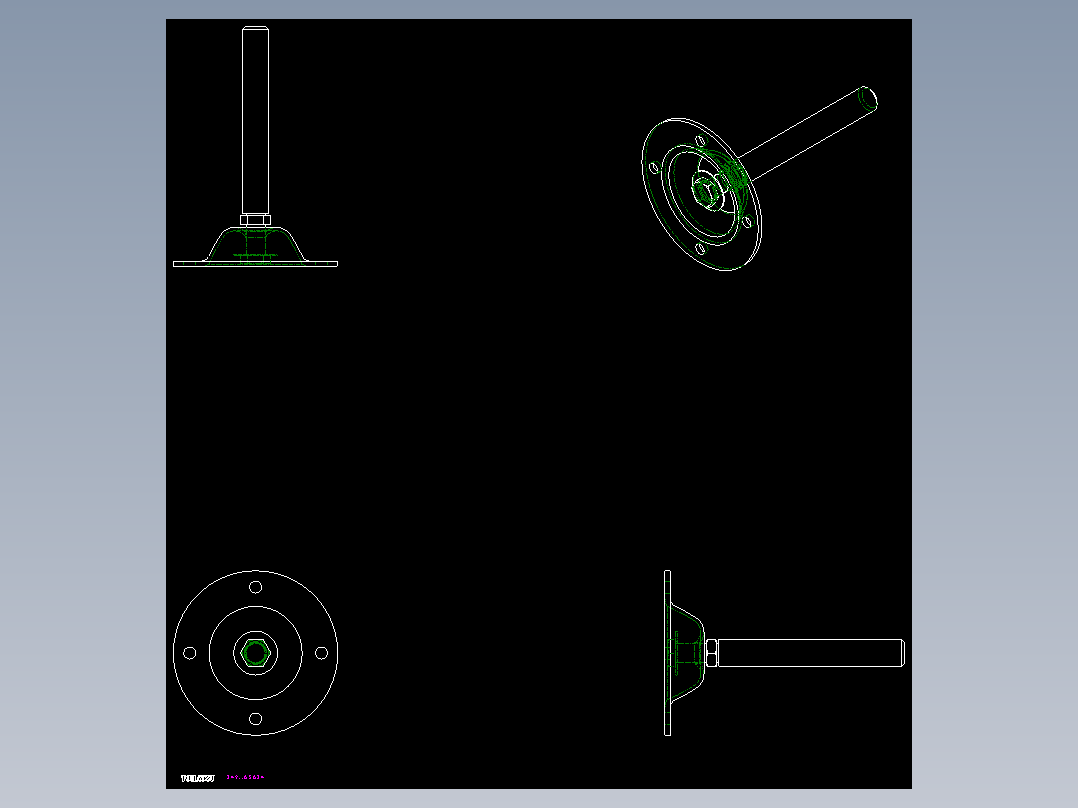 鋼製水平調整腳座349-2D多系列多零件图纸模型