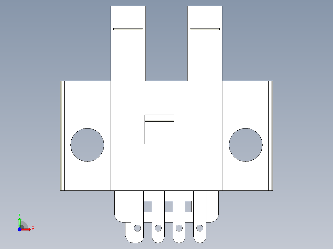 槽型光电传感器LU680_3D前视图