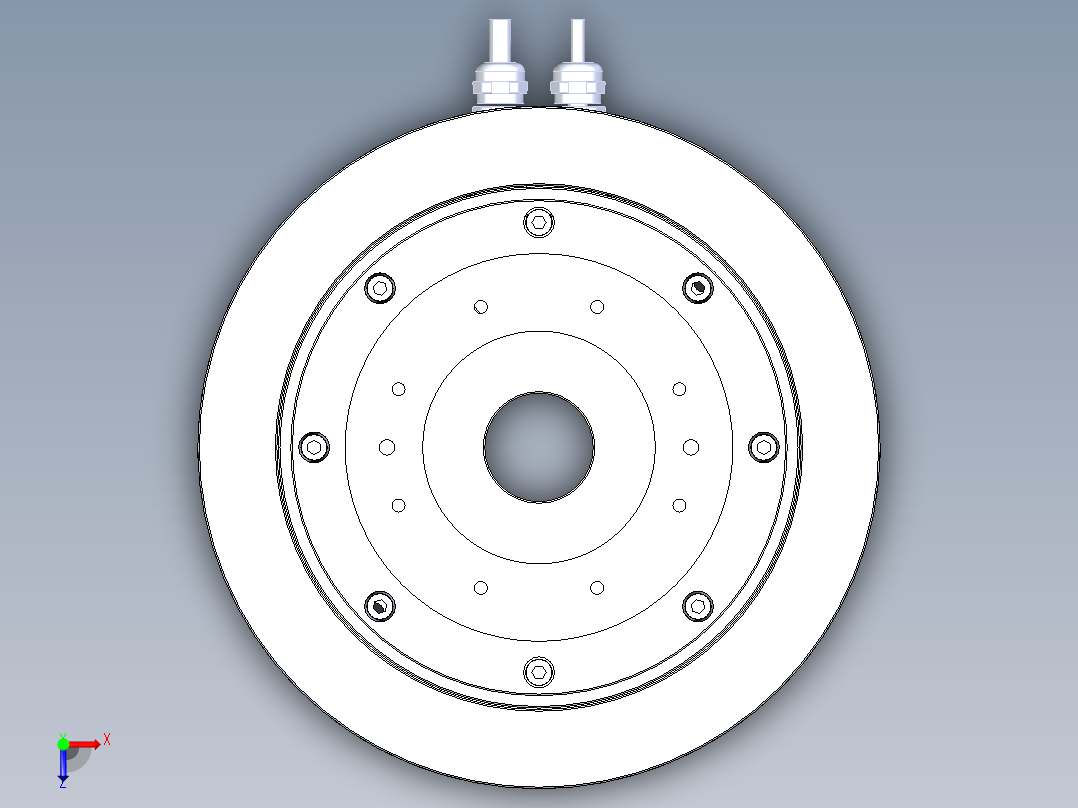 220-135直驱电机俯视图
