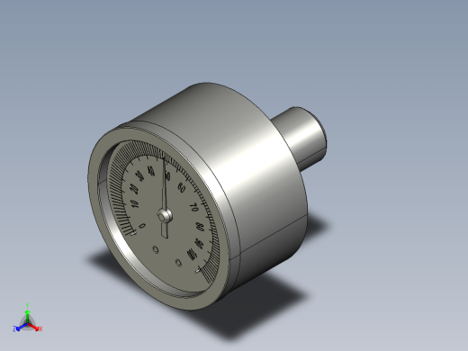 压力表+0-100,+025+in+NPT,+静态模型正等轴测缩略图