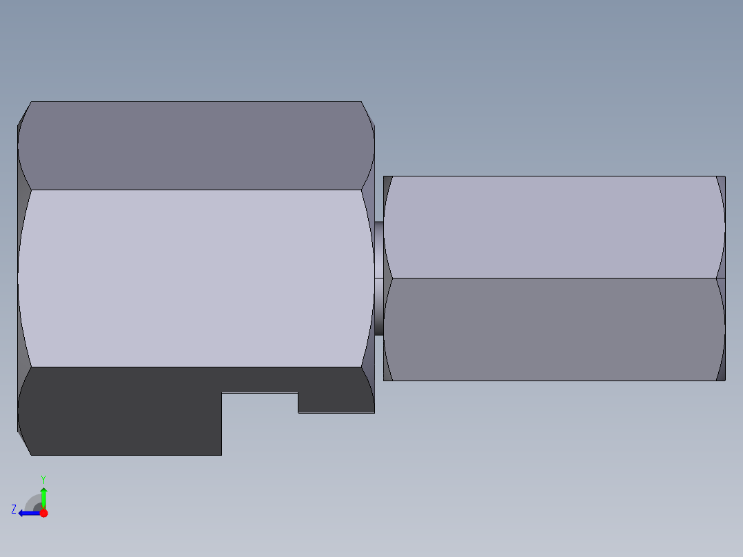 快速聯結器(A)2510-3D多系列多零件图纸模型右视图