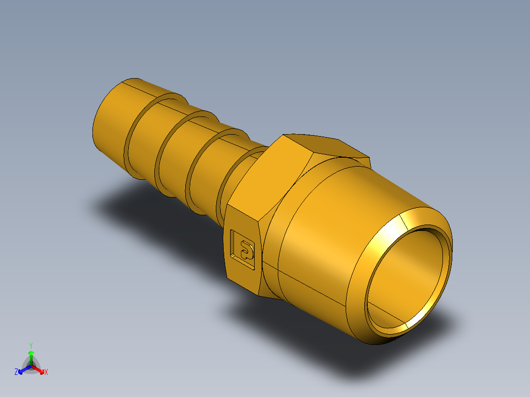 倒齿式工业管接头Hose Barb to Male Pipe 125HBL-6-6主视图