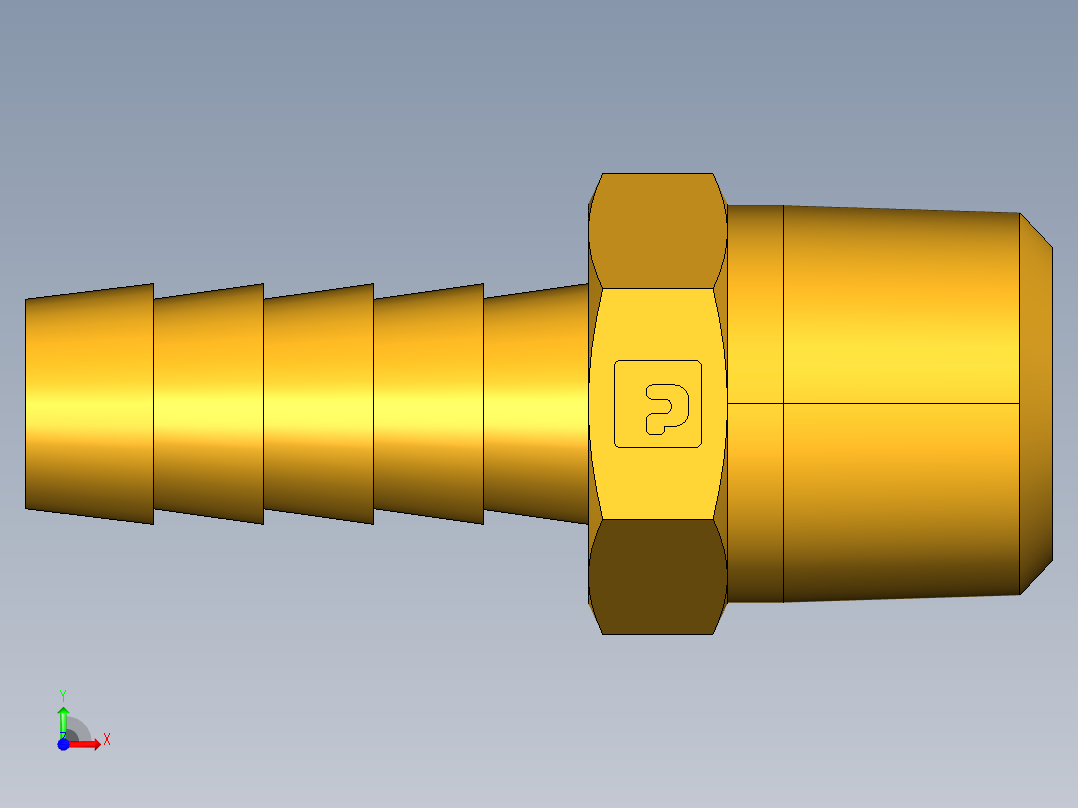 倒齿式工业管接头Hose Barb to Male Pipe 125HBL-6-6前视图