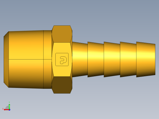倒齿式工业管接头Hose Barb to Male Pipe 125HBL-6-6后视缩略图