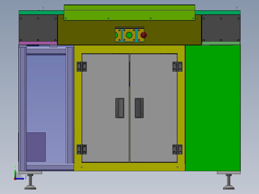 2.5倍速链滚轮十字传输机（sw17可编辑+工程图+bom）后视图