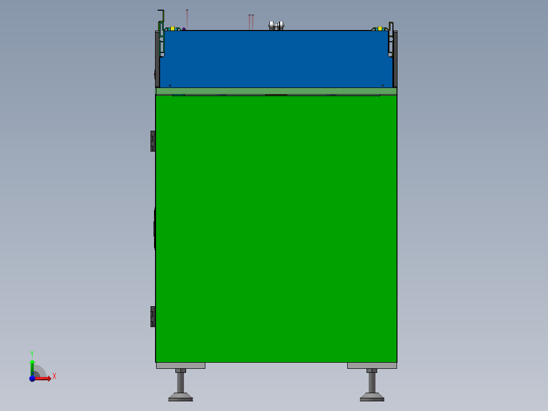 2.5倍速链滚轮十字传输机（sw17可编辑+工程图+bom）左视图
