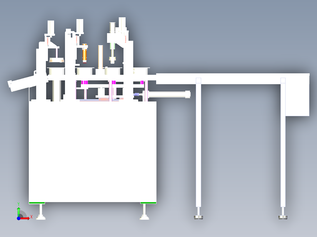 端盖上料涂油一体机step前视图