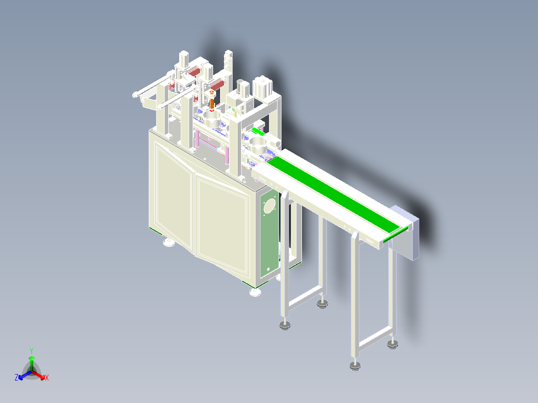 端盖上料涂油一体机step正等轴测图