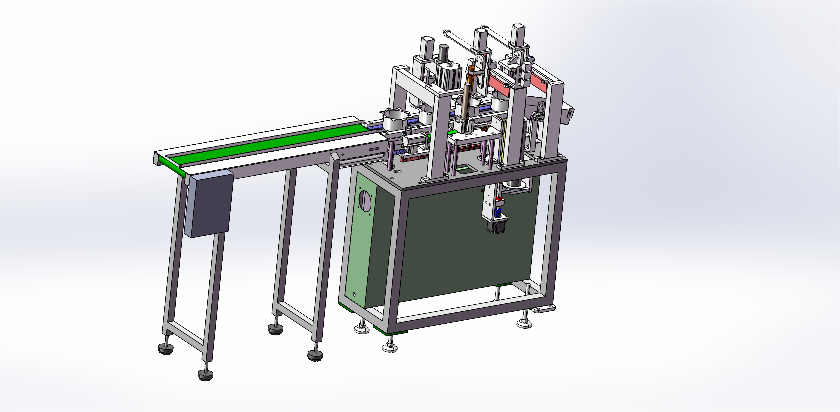 端盖上料涂油一体机step