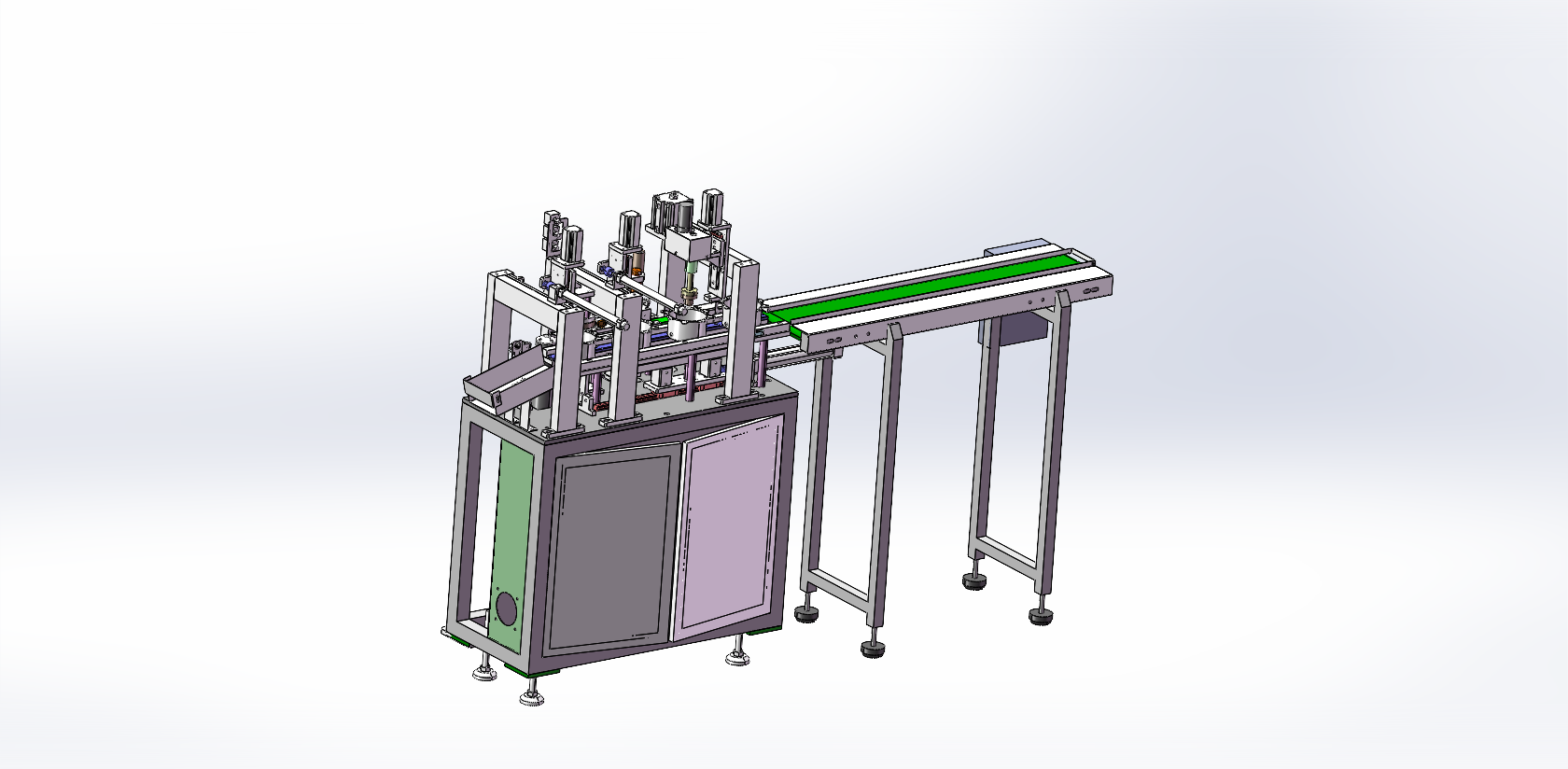 端盖上料涂油一体机step