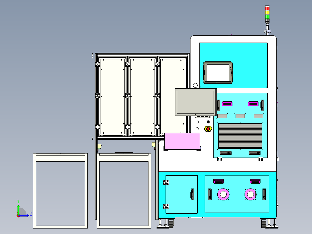 液晶屏三边胶UV固化设备step左视图