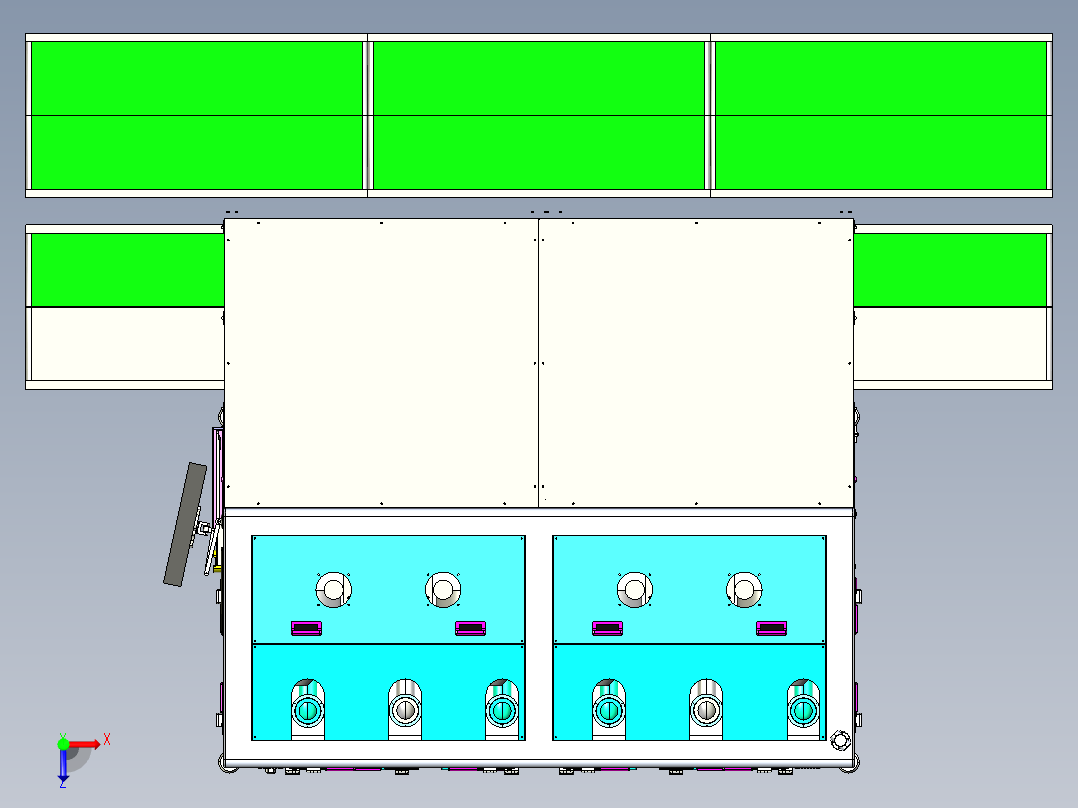 液晶屏三边胶UV固化设备step俯视图