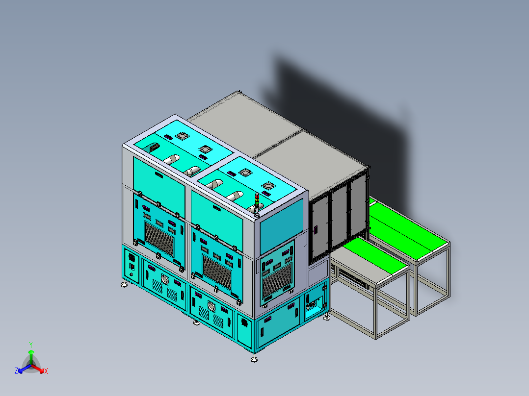液晶屏三边胶UV固化设备step正等轴测图